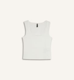 Снимка на DEFACTO Slim Fit Slim Cut Square Neck Basic Plain White Tank Top