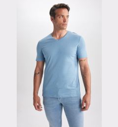 Снимка на DEFACTO Slim Fit V-Neck Basic 100% Cotton T-Shirt