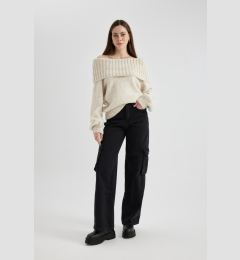 Снимка на DEFACTO Straight Fit Cargo High Waist Long Jean Trousers