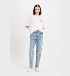 Снимка на DEFACTO Straight Fit High Waist Ankle Length Jean Washed Trousers