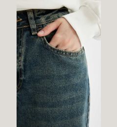 Снимка на DEFACTO Straight Wide High Waist Long Jean Washed Trousers