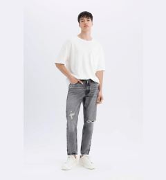 Снимка на DEFACTO The 90's Slim Fit Slim Fit High Waist Narrow Leg Ripped Detailed Jean Trousers