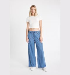 Снимка на DEFACTO Wide Leg Cargo High Waist Long Soft Jean Pants