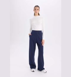 Снимка на DEFACTO Wide Leg Pocket Basic Plain Wide Leg Navy Blue Sweatpants