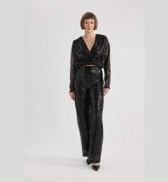 Снимка на DEFACTO Wide Leg Sequined Fabric Trousers