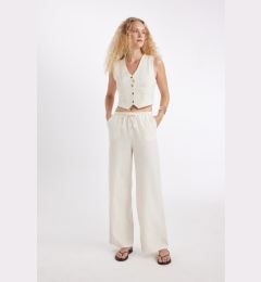 Снимка на DEFACTO Wide Leg Three Pocket Normal Waist Standard Length Linen Blend Trousers