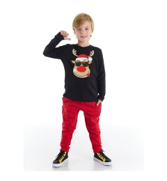 Снимка на Denokids New Year's Deer Boy's T-shirt Trousers Set