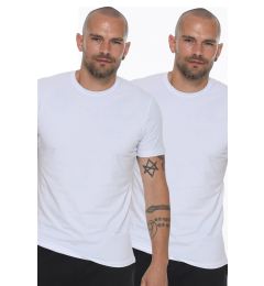 Снимка на DOUBLE SET T8569 DEWBERRY BIKE COLLAR MEN'S T-SHIRT-WHITE-WHITE