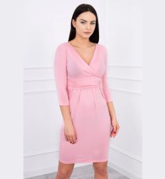 Снимка на Dress fitted with a cut-out under the bust powder pink