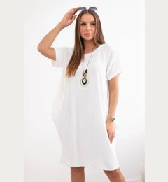 Снимка на Dress with pockets and ecru pendant