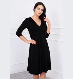 Снимка на Dress with underbust neckline, 3/4 sleeves black