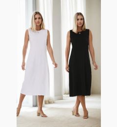 Снимка на E2145 Dewberry Set of Two Women Dresses-BLACK-WHITE