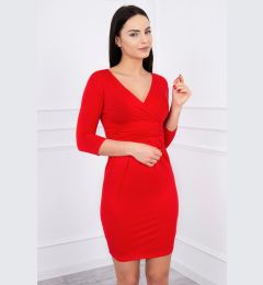 Снимка на Fitted dress with a cut-out under the bust red