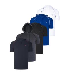 Снимка на FIVE SET T8570 DEWBERRY HOODIE MEN'S T-SHIRT-BLACK-WHITE-NAVY BLUE-ANTHRACITE-SAKS