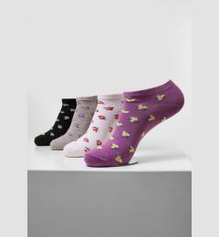 Снимка на Floral Invisible Socks Recycled Yarn 4-Pack Grey+Black+White+Lilac