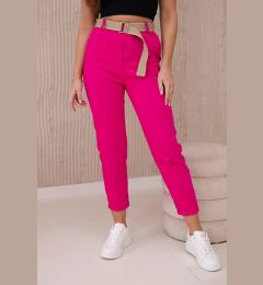 Снимка на Fuchsia-coloured trousers with wide belt