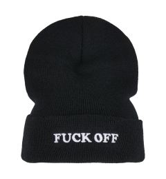 Снимка на Fuck Off Beanie Black/White