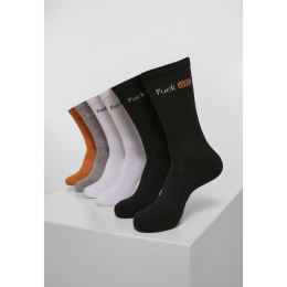 Снимка на Fuck Off Socks 6-Pack Black/White/Grey/Non-Orange