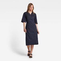 Снимка на G-STAR Dress - V-neck midi wrap dress blue