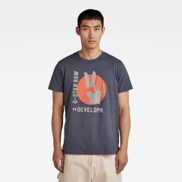 Снимка на G-STAR T-shirt - Hand graphic r t blue