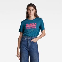 Снимка на G-STAR T-shirt - Originals label r t wmn blue