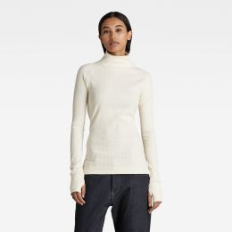 Снимка на G-STAR Top - Rib mock slim l\s wmn white