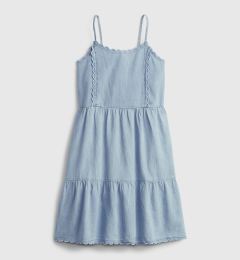 Снимка на GAP Children's Dress Scalloped Tiered Denim Dress - Girls