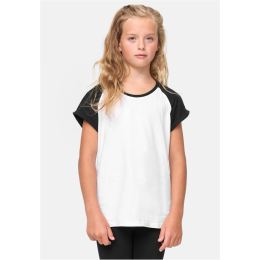 Снимка на Girls' contrasting raglan T-shirt white/black