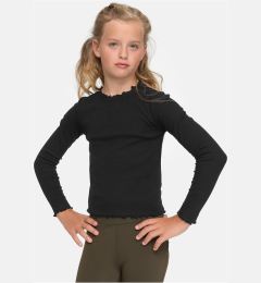 Снимка на Girls' Long Sleeve Short Rib Black