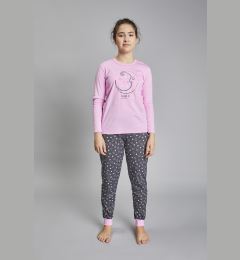 Снимка на Girls' pyjamas Antilia long sleeves, long legs - pink/print