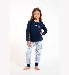 Снимка на Girls' pyjamas Glamour, long sleeves, long pants - navy blue/print