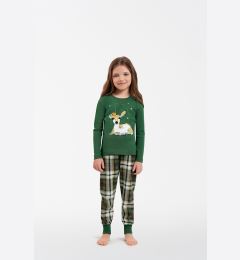 Снимка на Girls' pyjamas Zonda, long sleeves, long legs - green/print