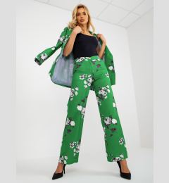 Снимка на Green wide fabric trousers with flowers from a suit