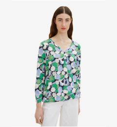 Снимка на Green Women's Patterned Long Sleeve T-Shirt Tom Tailor - Women