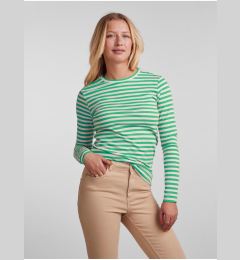 Снимка на Green Women's Striped Basic Long Sleeve T-Shirt Pieces Hand - Women's