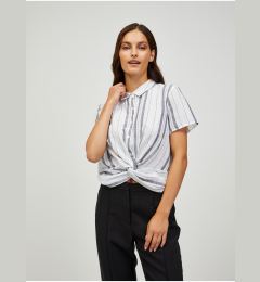 Снимка на Grey-white striped short sleeve shirt CAMAIEU - Women