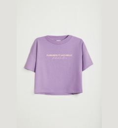 Снимка на GRIMELANGE AGATE-GRM24025 100% cotton printed short sleeve girls t-shirt Lilac T-Shirt