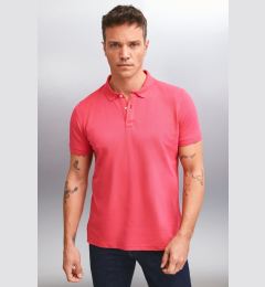 Снимка на GRIMELANGE MARTEN Men&#39;s 100% Cotton Short Sleeve Regular Fit Fuchsia Polo Collar T-shir