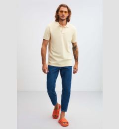 Снимка на GRIMELANGE Morgan Men's Regular Fit 100% Cotton Yellow Polo Neck T-shir