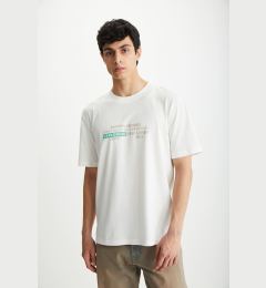 Снимка на GRIMELANGE RAMADANP018 Men's 100% Cotton Crew Neck Printed Ecru T-Shir