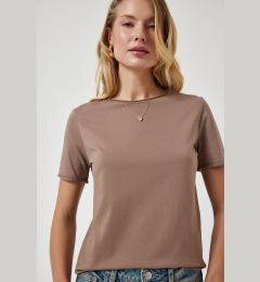 Снимка на Happiness İstanbul Women Mink Crew Neck Basic Knitted T-Shirt