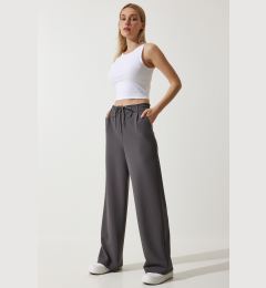 Снимка на Happiness İstanbul Women's Anthracite Wide Leg Sweatpants