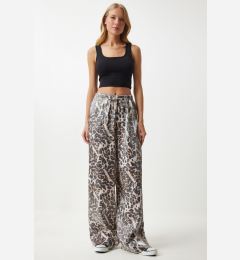 Снимка на Happiness İstanbul Women's Black Beige Leopard Patterned Palazzo Trousers