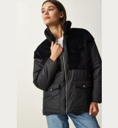 Снимка на Happiness İstanbul Women's Black Fur Collar Puffer Coat