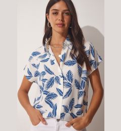 Снимка на Happiness İstanbul Women's Blue White Patterned Viscose Shirt