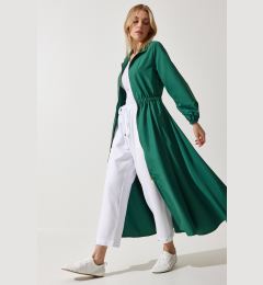 Снимка на Happiness İstanbul Women's Green Zipper Seasonal Woven Dress Trench Coat