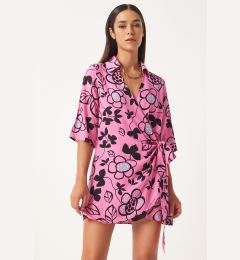 Снимка на Happiness İstanbul Women's Pink Patterned Summer Viscose Wrap Dress