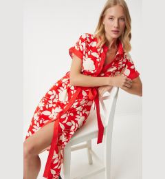 Снимка на Happiness İstanbul Women's Red Floral Summer Slim Viscose Dress