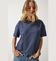 Снимка на Happiness İstanbul Women's Smoked Loose Basic Cotton T-Shirt