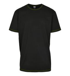 Снимка на Heavy Oversized Contrast Stitch Tee Black/Electric Lime